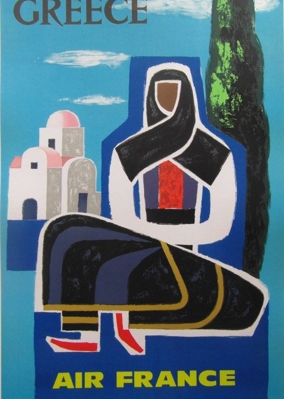 Original 1960s Air France Poster 'Greece' by Guy Georget
