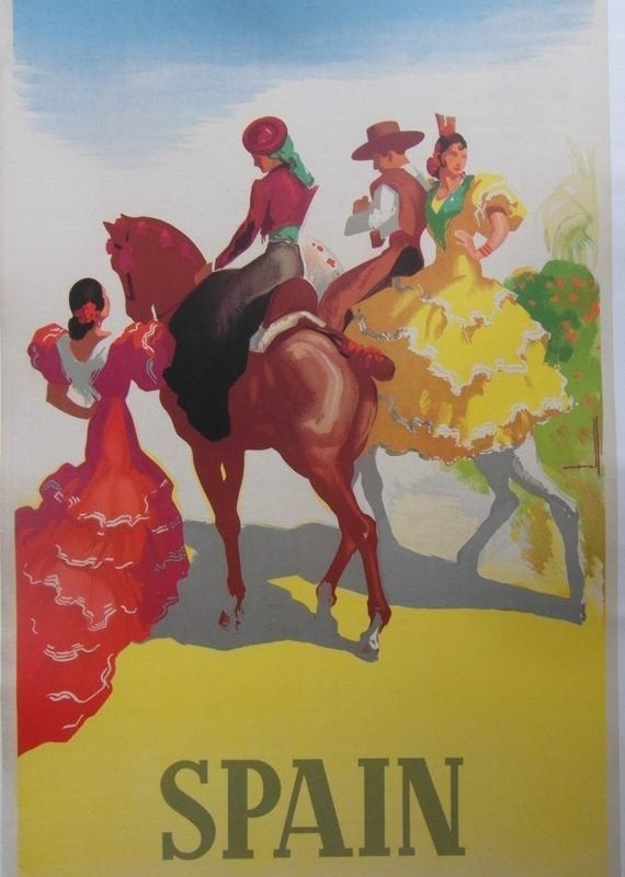 Original 1949 Spanish Travel/Destination Poster by Marcias J Morell