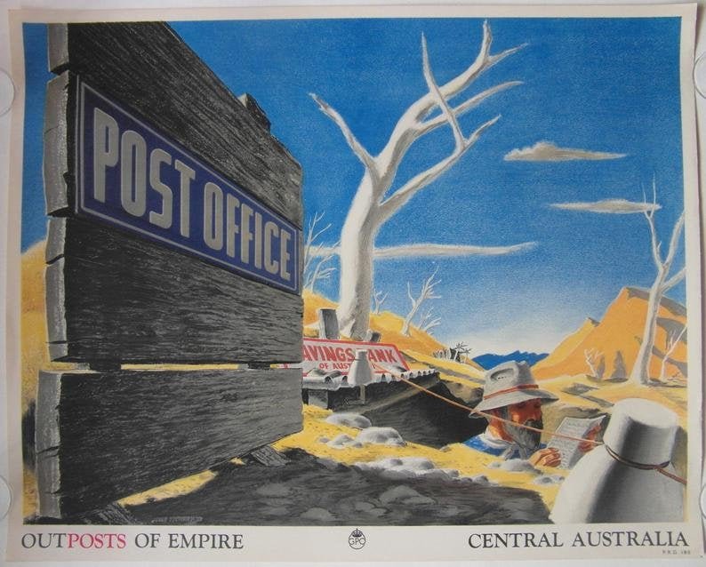 Original 1937 'Outposts Of Empire, Central Australia' GPO Poster