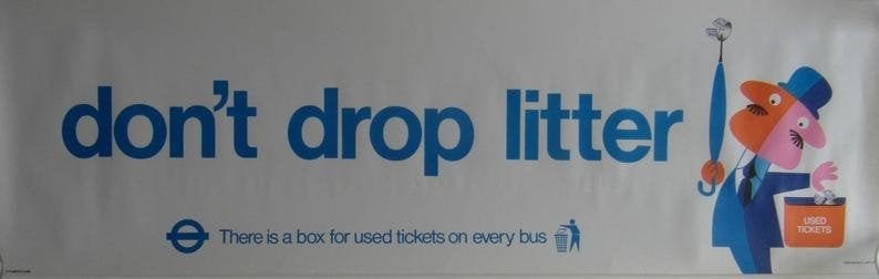 1974 London Transport Poster 'Don't Drop Litter' by Harry Stevens