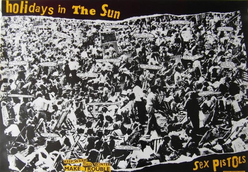 Original 1977 Sex Pistols Promotional Poster for the single 'Holidays in the Sun'