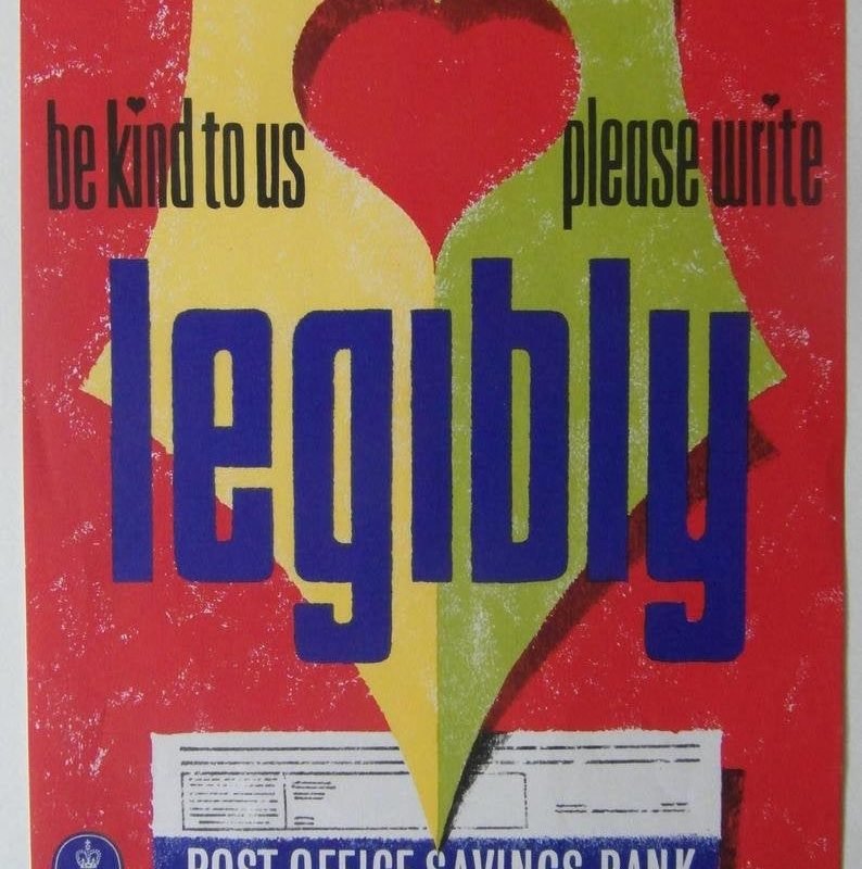 Original 1960s Post Office Savings Bank Poster by Stan Krol