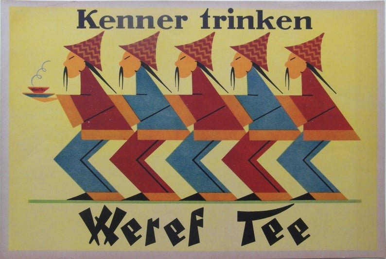 1930s German Art Deco Tea Advertising Poster