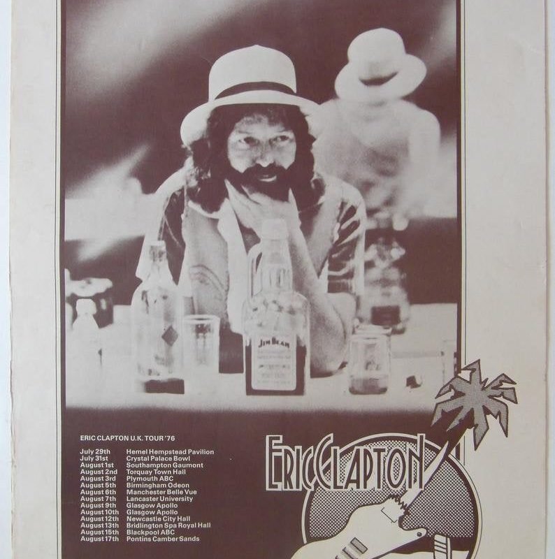 Original 1976 Eric Clapton UK Tour Poster