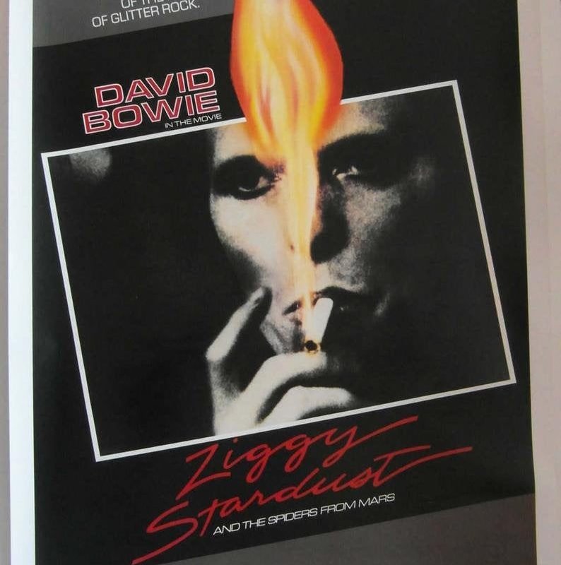 Original 1973 David Bowie U.S.A Poster for the Film 'Ziggy Stardust and the Spiders from Mars'