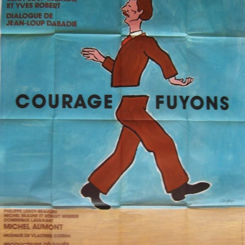 Original Savignac 1979 Grande French Poster for the Film  'Courage Fuyons'
