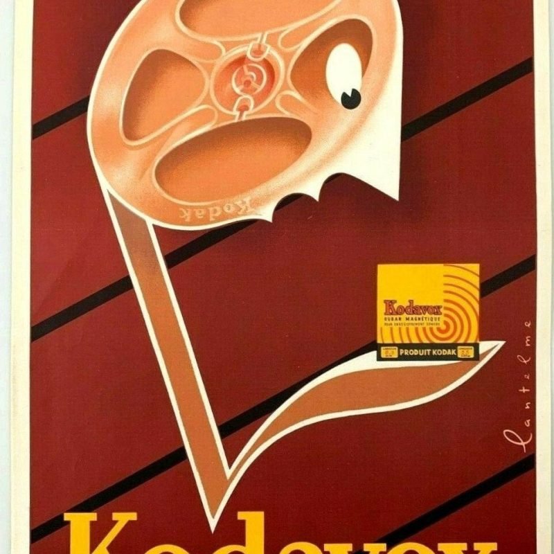 Original 1955 Kodak Advertising Poster for Kodavox Audio Tapes