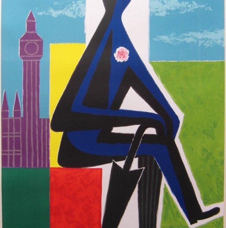 Original 1963 Air France Travel/Destination Poster 'Great Britain' by Guy Georget