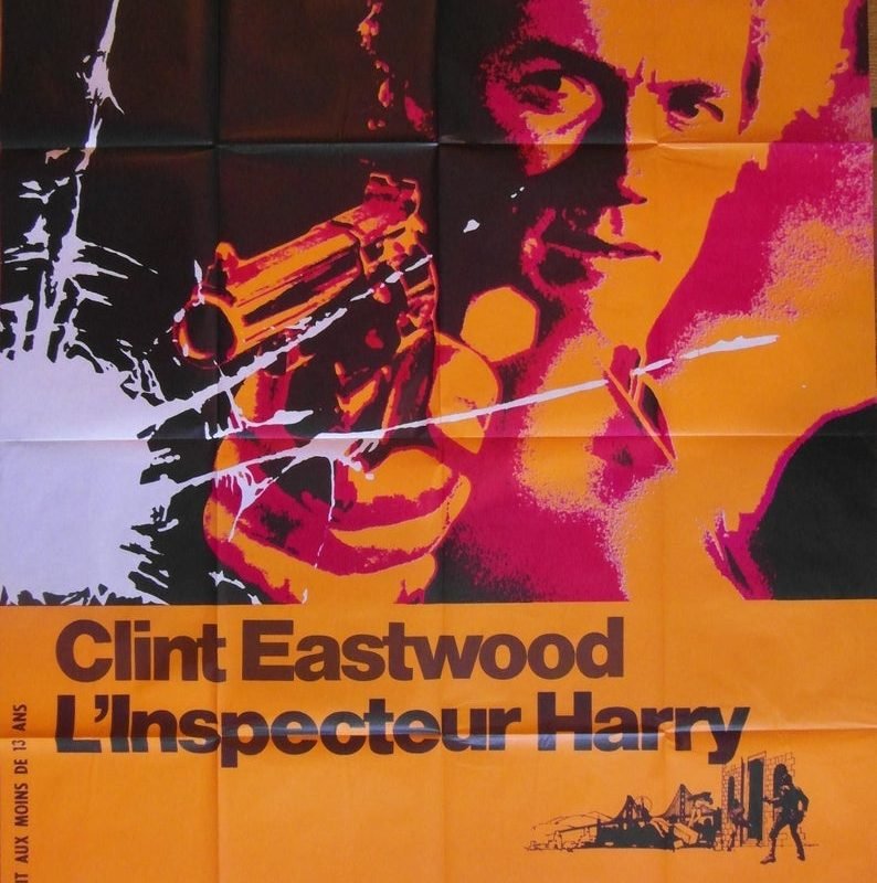 Original 1971 French Grande Clint Eastwood 'Dirty Harry' Movie Poster