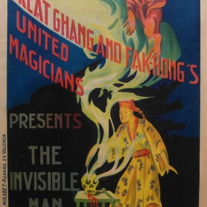 Original 1930s Great Ghang and Fak-Hongs Magicians Advertising Poster