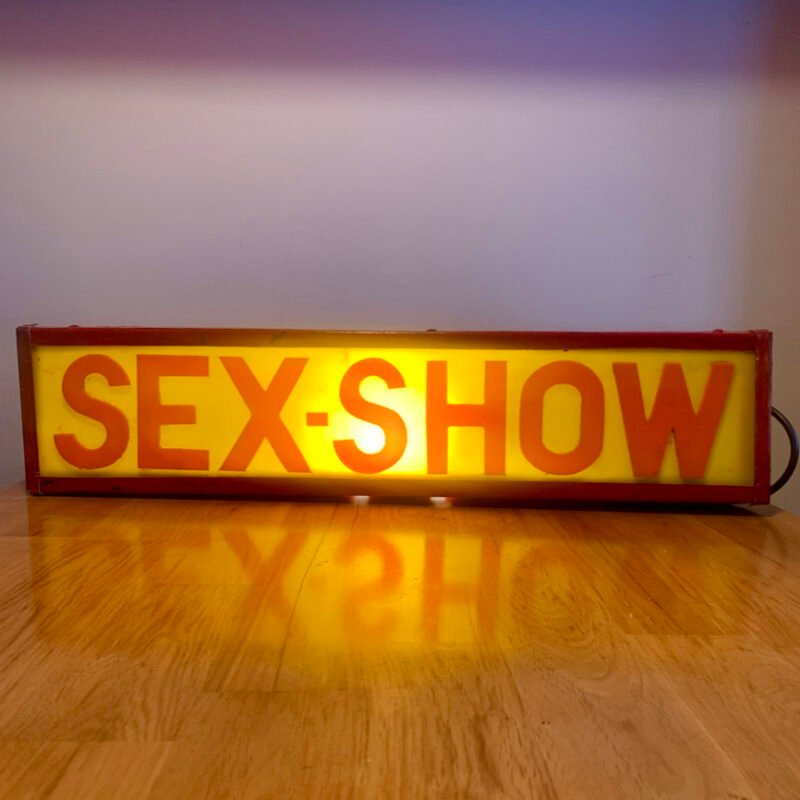 Original Vintage Soho Sex Shop Advertising Light Box